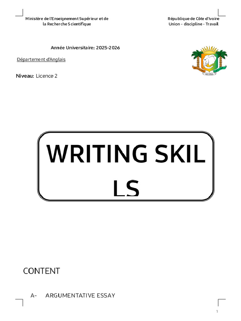 Writing Skills l2 Students - Phoenix | PDF