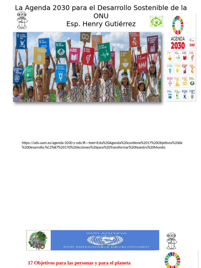 Agenda 2030 y Objetivos de Desarrollo Sostenible | PDF