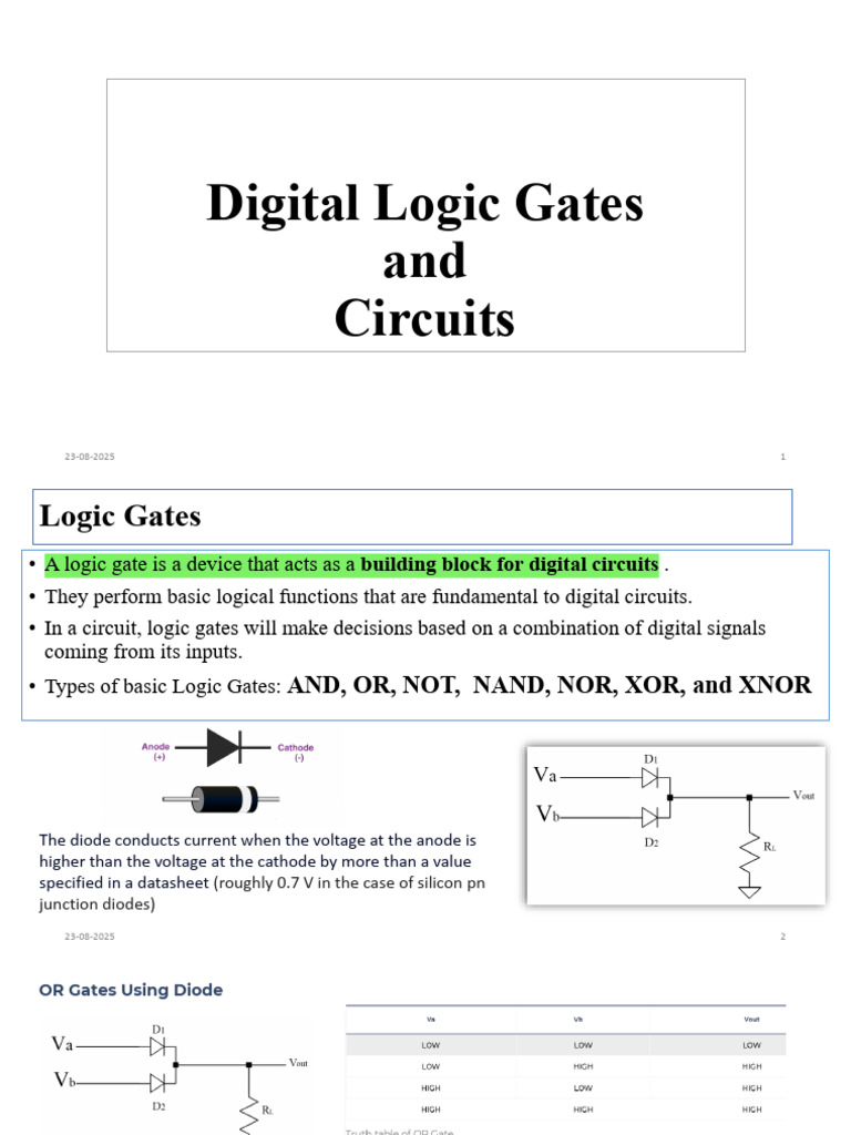 Digital Logic Gates and Circuits Explained | PDF | Logic Gate ...