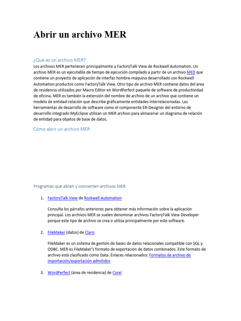 Cómo abrir archivos MER correctamente | PDF | Archivo de computadora ...