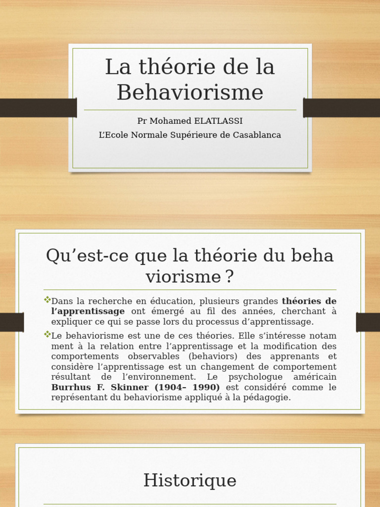 Comprendre le béhaviorisme en éducation | PDF | Behaviorisme ...