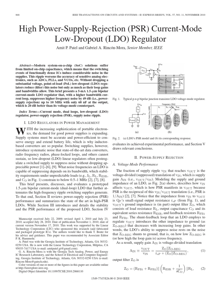 High PSR Current-Mode LDO Regulator | PDF | Telecommunications ...