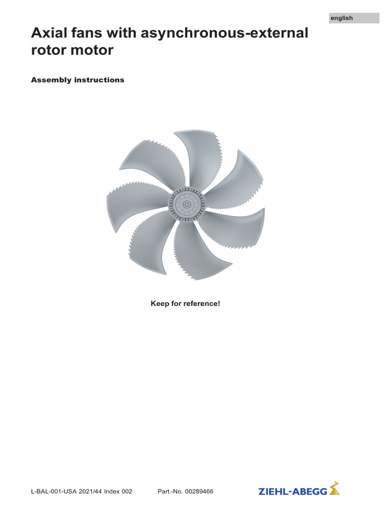 Axial Fan Assembly Instructions Guide | PDF | Screw | Safety