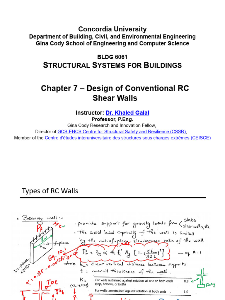 Chapter 7 Design of Conventional RC Shear Walls | PDF