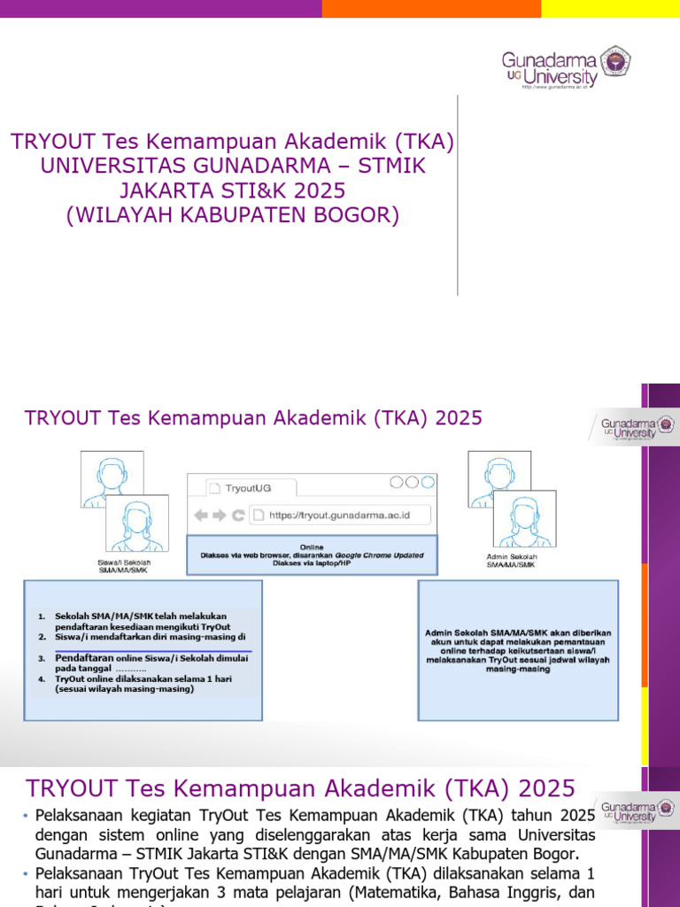 Juklak Try Out Tes Kemampuan Akademik (Tka) 2025 Kab. Bogor | PDF
