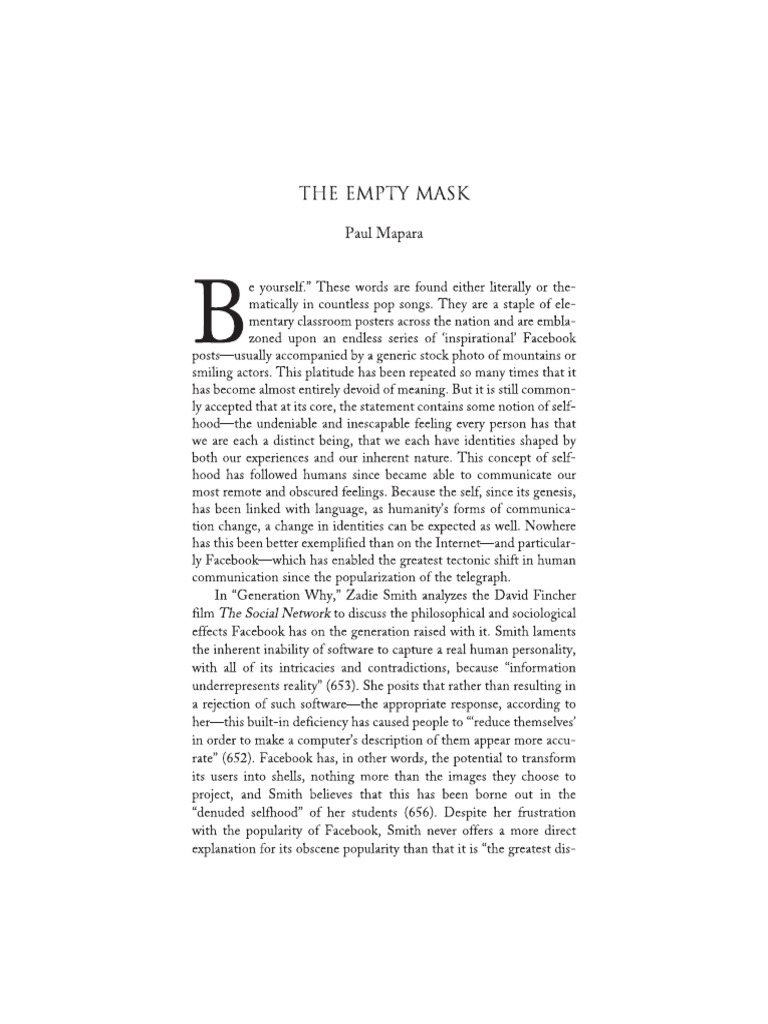 MS - The Empty Mask | PDF