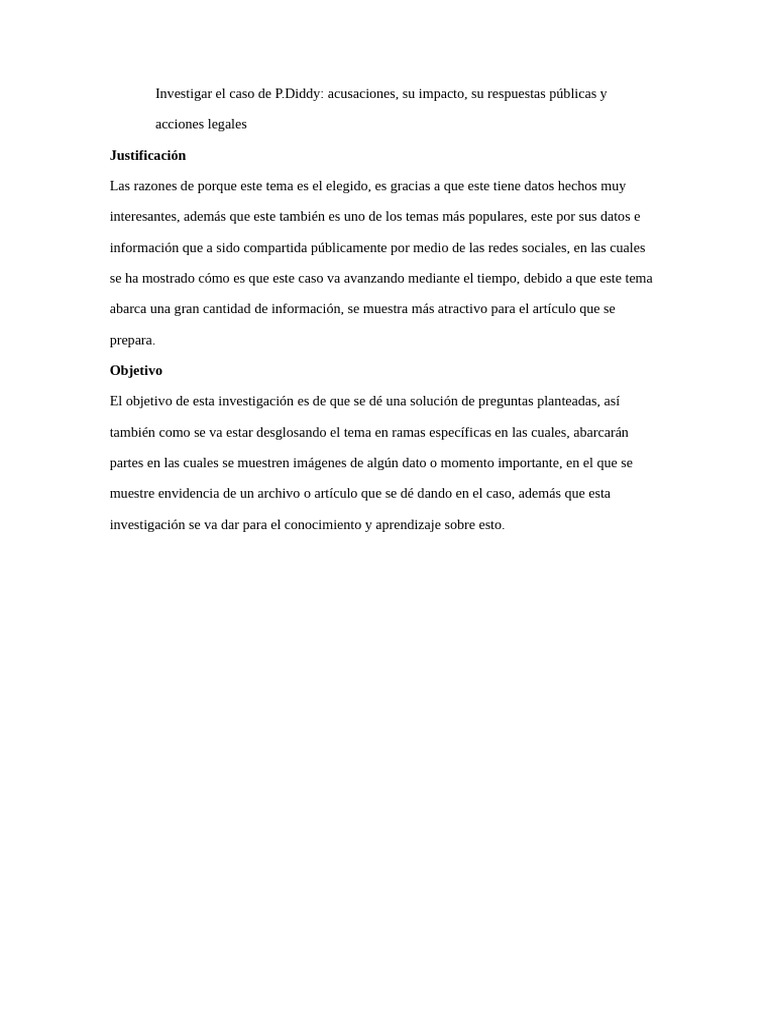 Caso P.Diddy: Acusaciones y Respuestas | PDF
