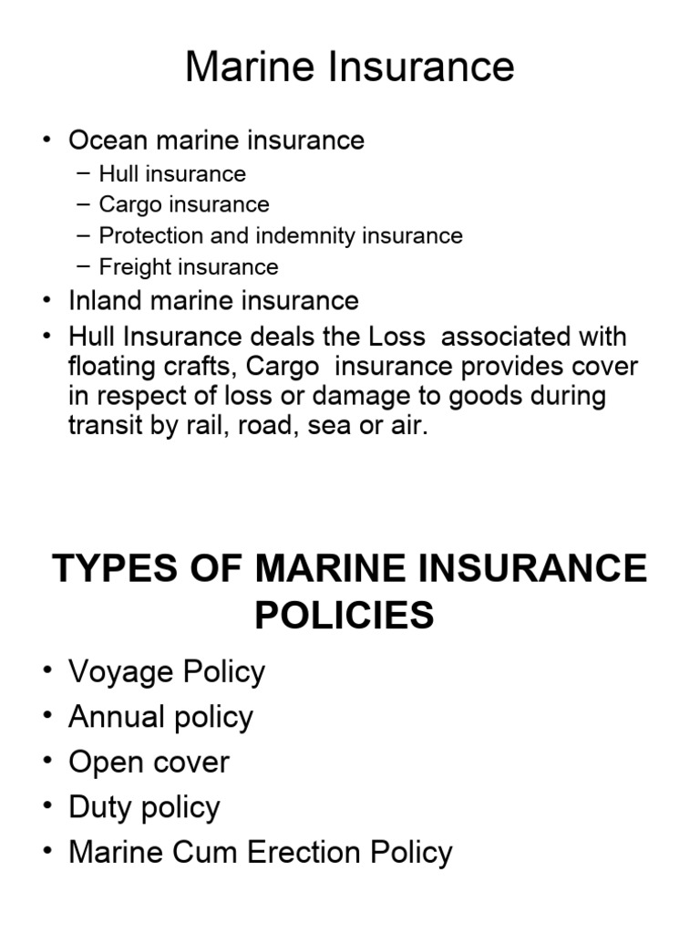 Comprehensive Guide to Marine Insurance | PDF | Private Law