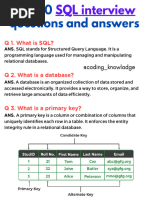 SQL Interview Q&A for 3 Years Experience | PDF