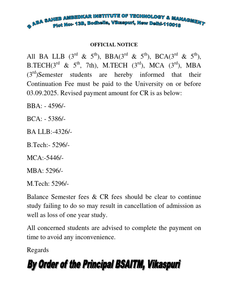 Continuation Fee Payment Deadline Notice | PDF
