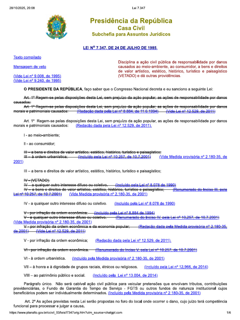 6 - Lei 7347 | PDF