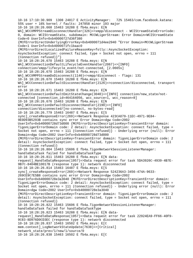Facebook App Network Connection Errors | PDF | Computing | Software
