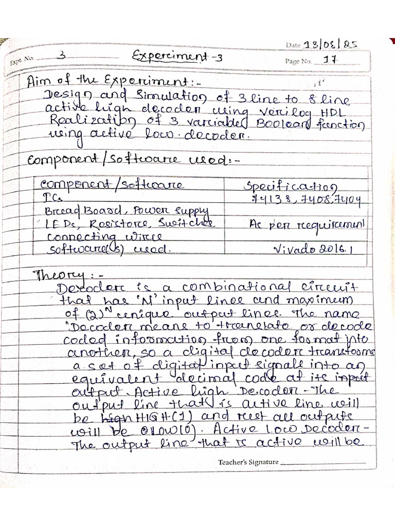 DSD Lab - Experiment 3 | PDF