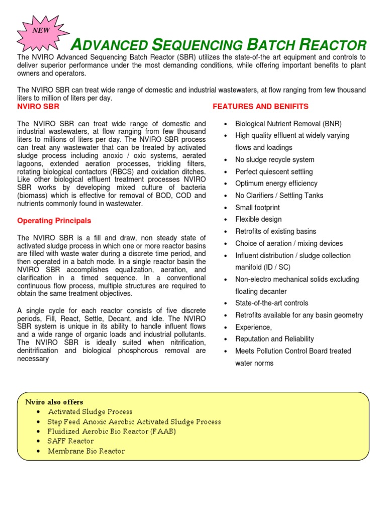 Advanced SBR Process Overview | PDF | Sewage Treatment | Chemical Reactor
