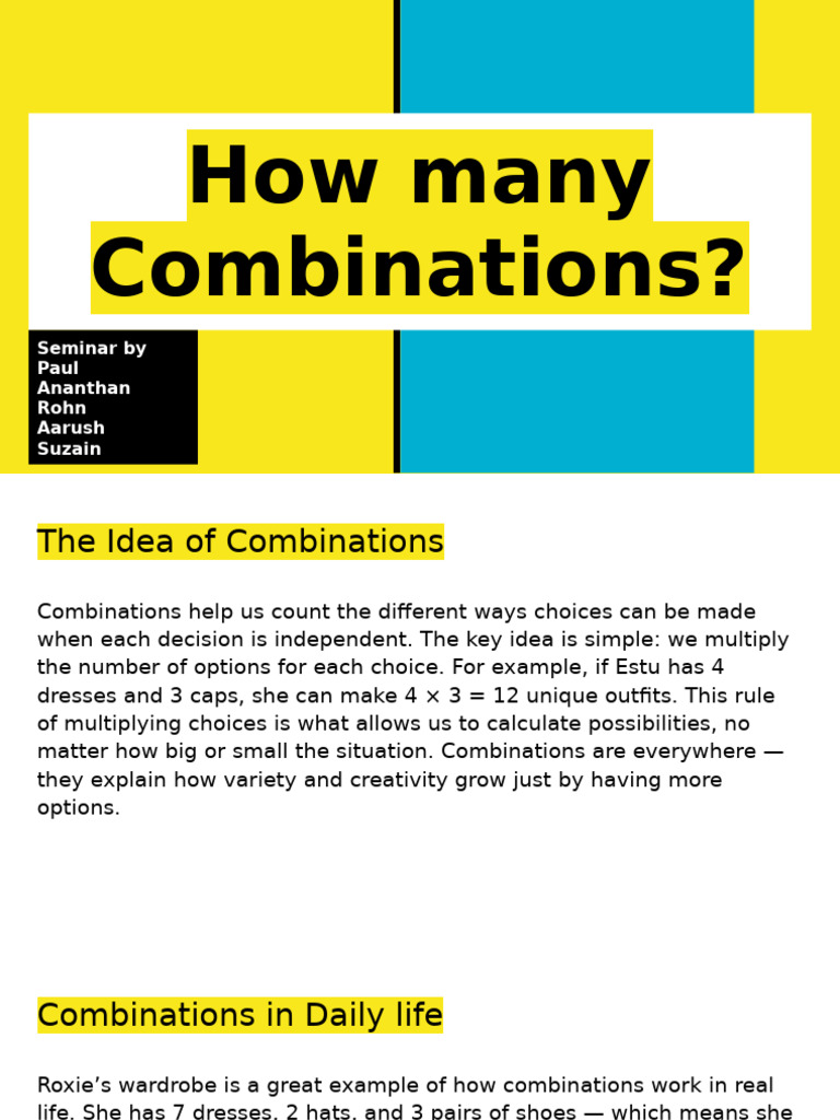 Understanding Combinations in Daily Life | PDF