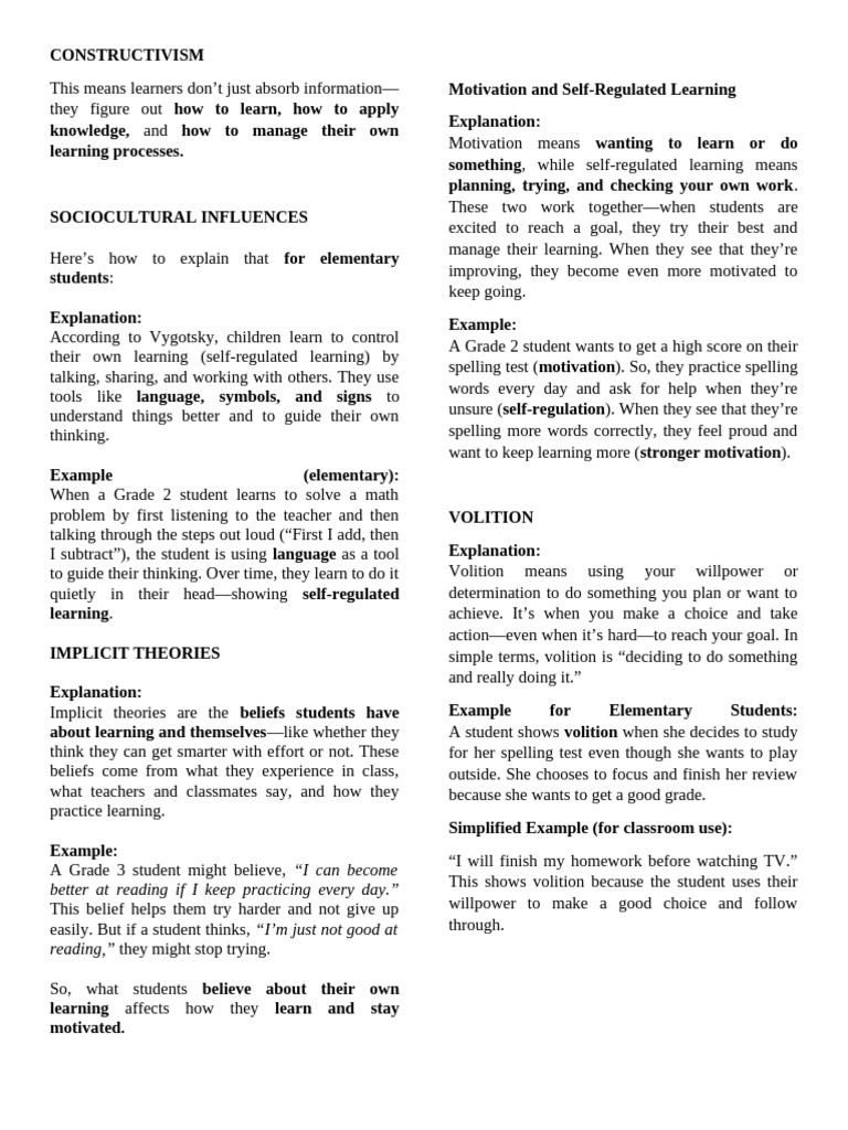 Understanding Learning Theories for Kids | PDF | Constructivism ...