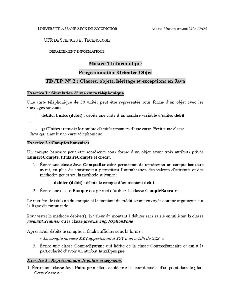 Programmation Orientée Objet en Java | PDF | Programme informatique ...