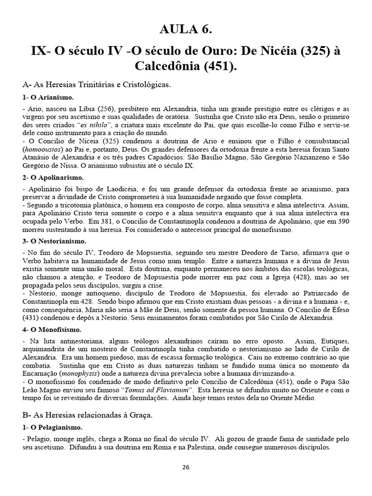 Heresias e Escolas Teológicas no Século IV | PDF | Conselho de ...