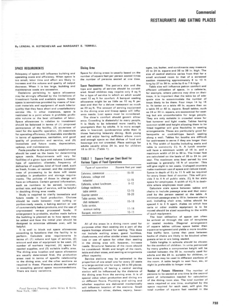 Restaurant Design Guidelines | PDF