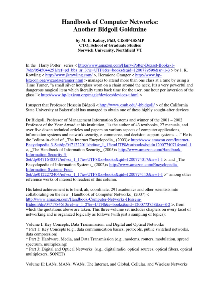 624 Handbook of Computer Networks | PDF | Computer Network | Data ...