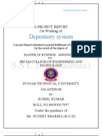 Depository System: A Project Report On Working of