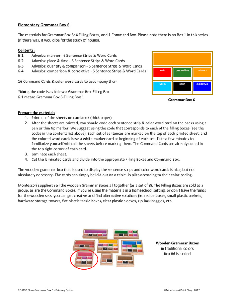Grammar Box 6: Adverbs & Color Cards | PDF | Adverb | Language Mechanics