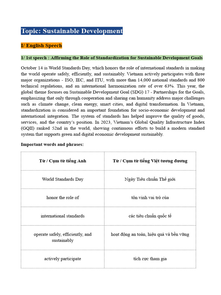 PDNC Chủ đề - Phát triển bền vững | PDF