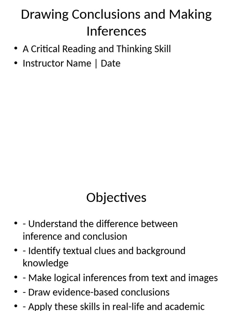 Inference and Conclusion Lesson | PDF | Inference | Knowledge
