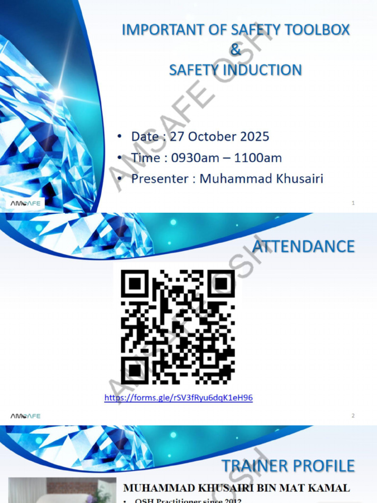 Slide - Important of Safety Toolbox & Safety Induction - 27oct ...