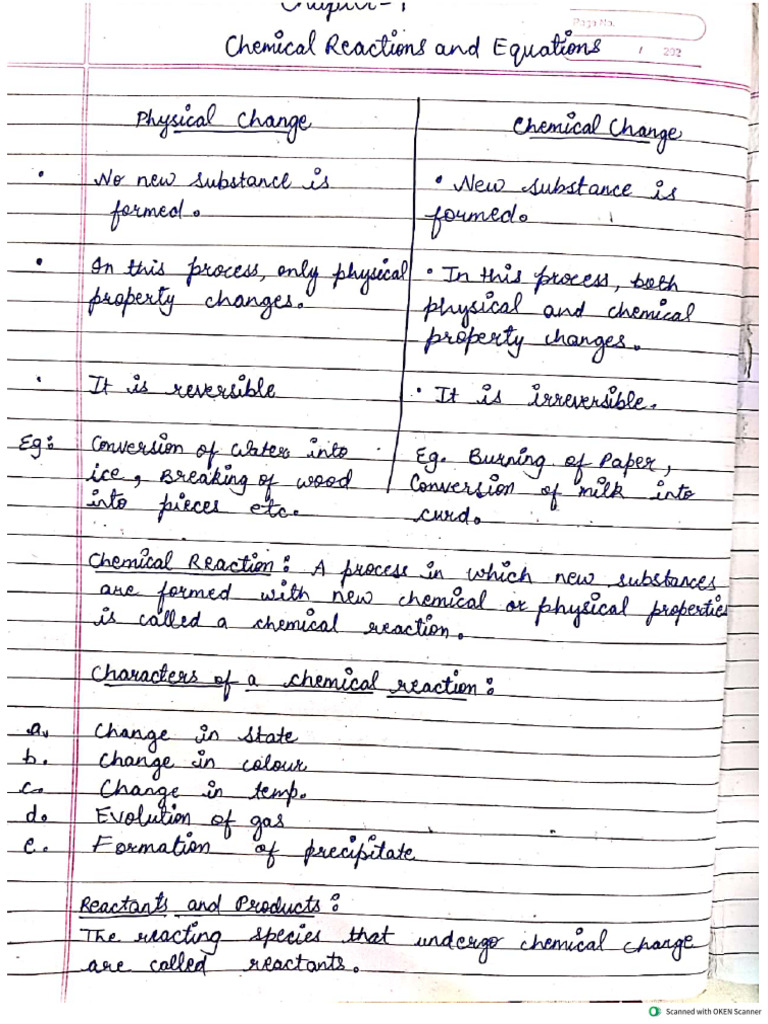 Chemical RXN and Eqn | PDF