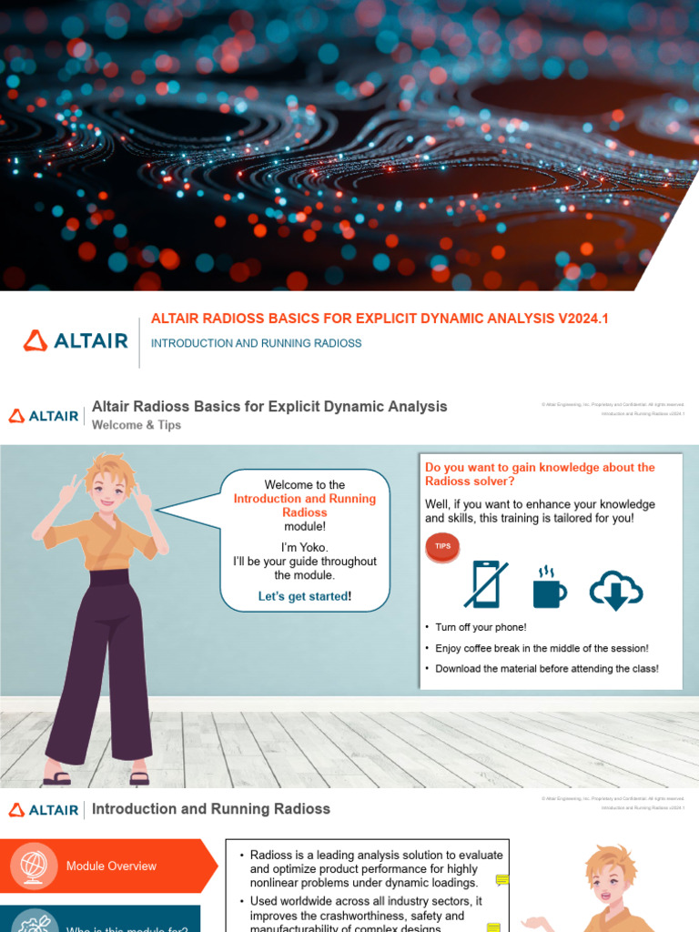 Altair Radioss v2024.1 Training Guide | PDF | Simulation | Engineering