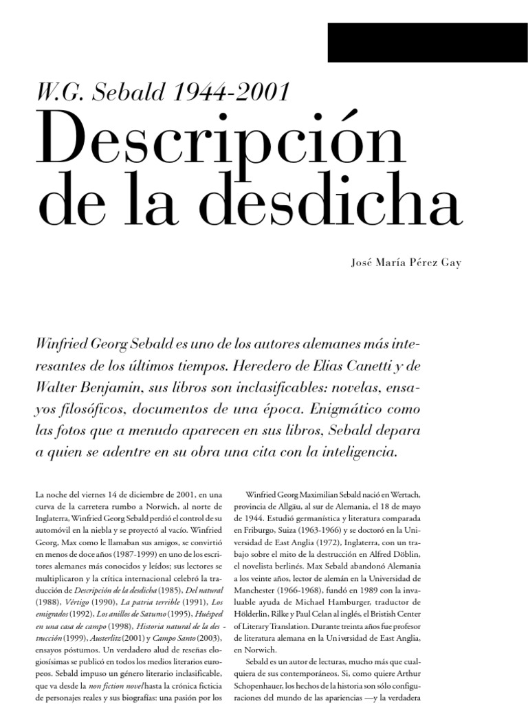 Download Vertigo Pdf W G Sebald Elalimjo