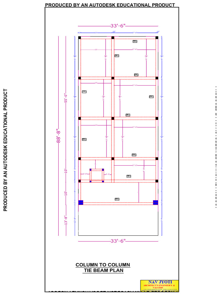 Tie Beam Plan Dimensions and Details | PDF