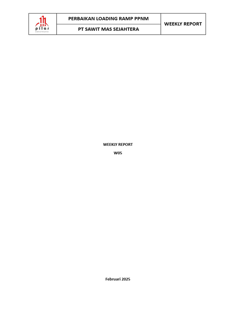 W05 - Weekly Report Perbaikan Loading Ramp | PDF | Architectural ...