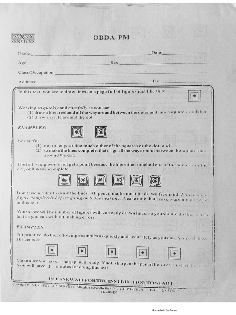 Dbda Test Booklet | PDF