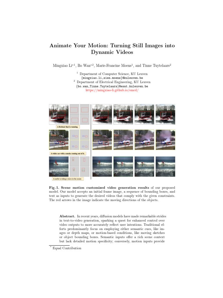 Animate Your Motion - Turning Still Images Into Dynamic Videos2403 ...