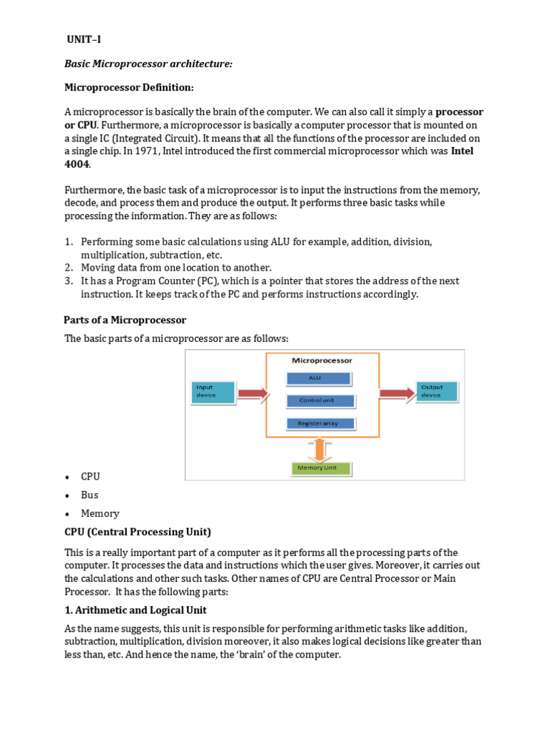 Microprocessor Architecture Overview | PDF | Central Processing Unit ...