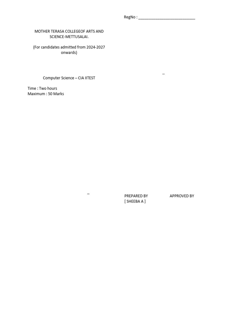 Python Programming Test for 2024-2027 | PDF | Class (Computer ...