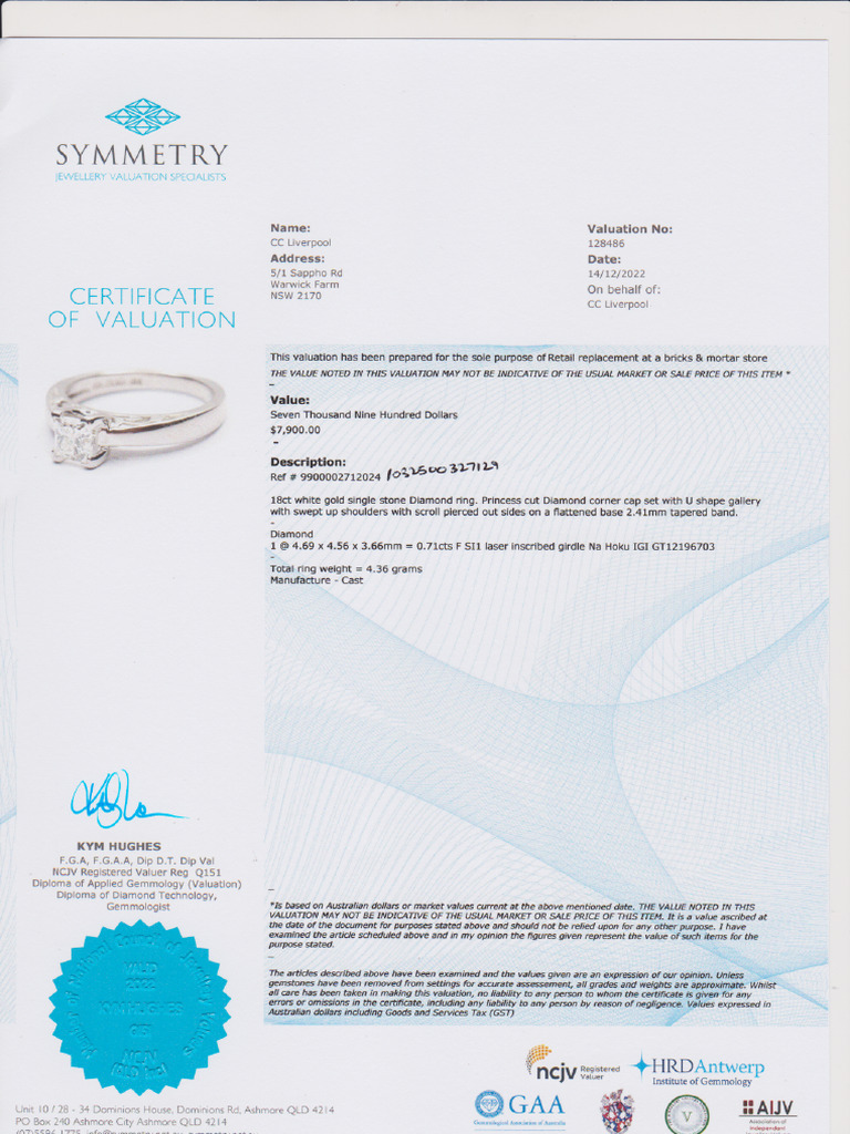 Valuation 032500327129 | PDF
