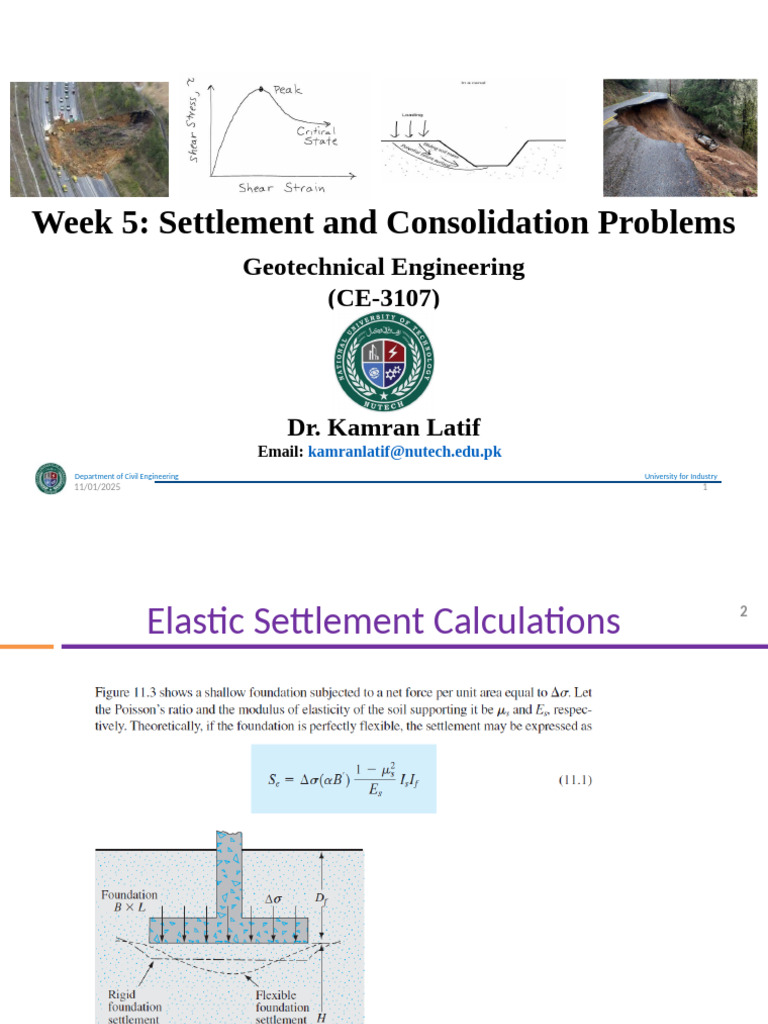 GE Week 5 - Consolidation and Settlement Problems | PDF | Geotechnical ...