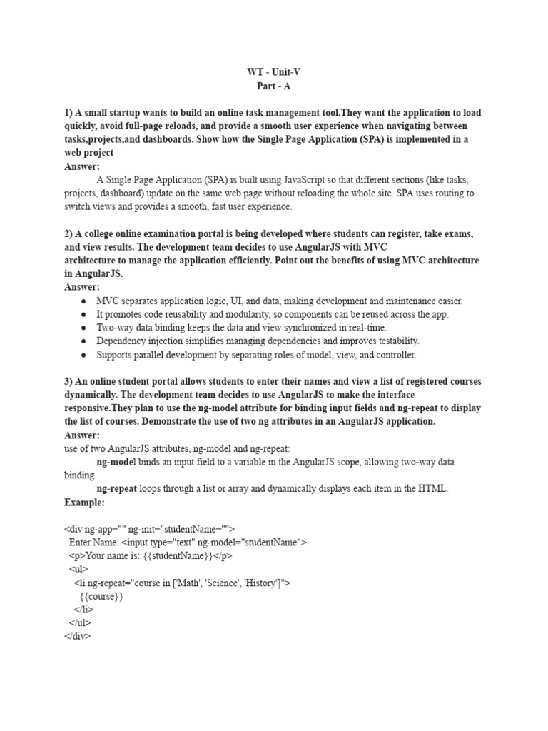 SPA and AngularJS in Web Development | PDF | Angular Js | Model–View ...