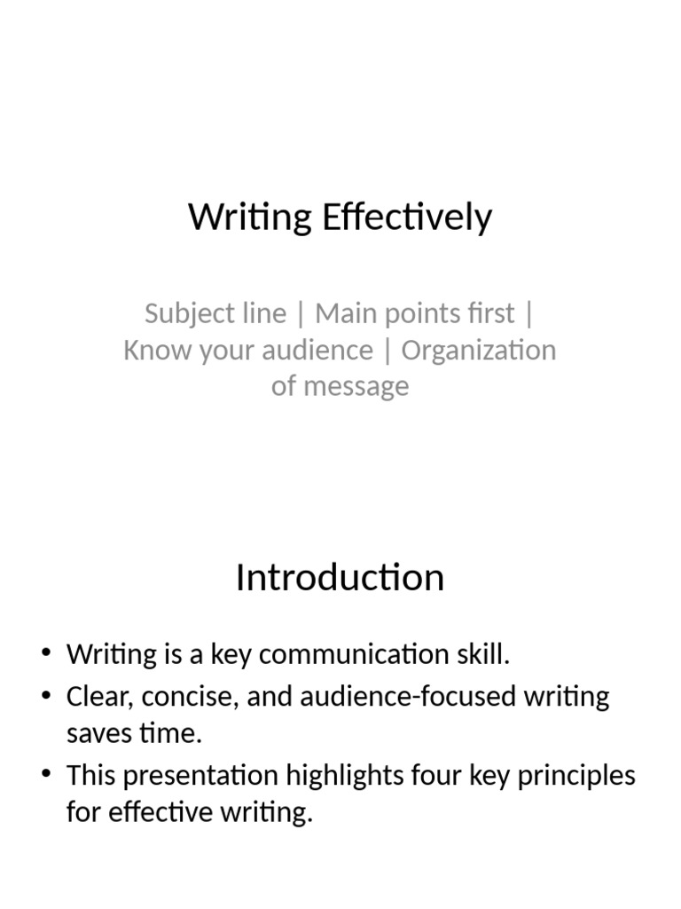 Writing Effectively | PDF