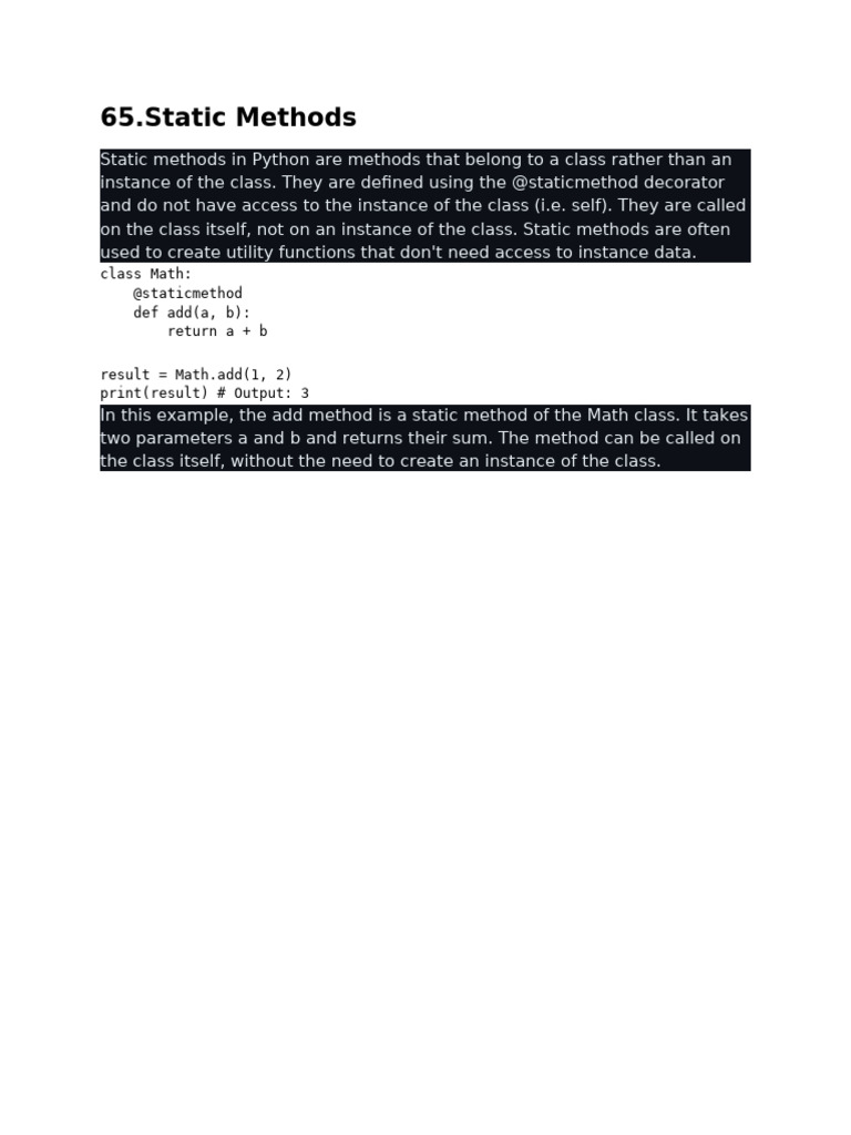 Understanding Python Static Methods | PDF