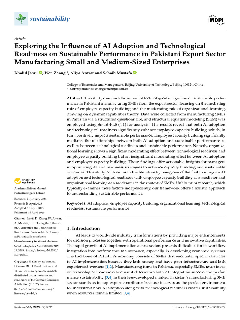 Exploring The Influence of AI Adoption and Technological | PDF ...