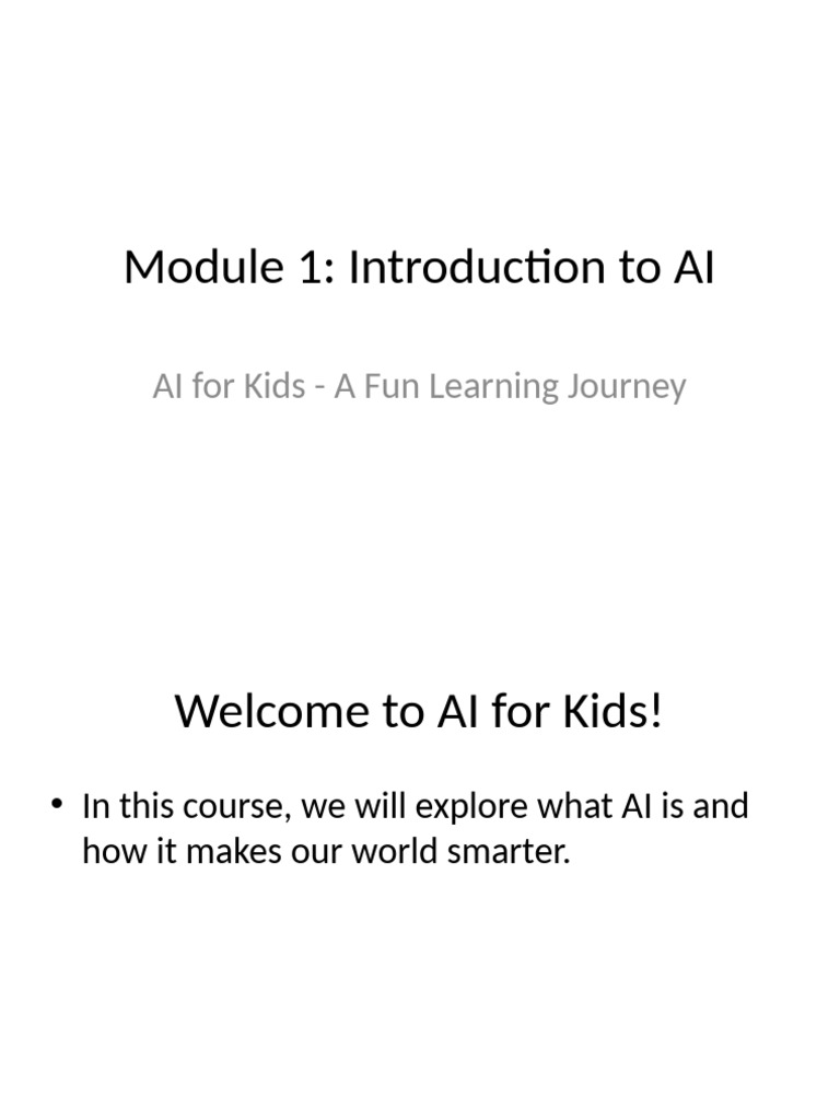 Module 1 Introduction To AI Presentation | PDF