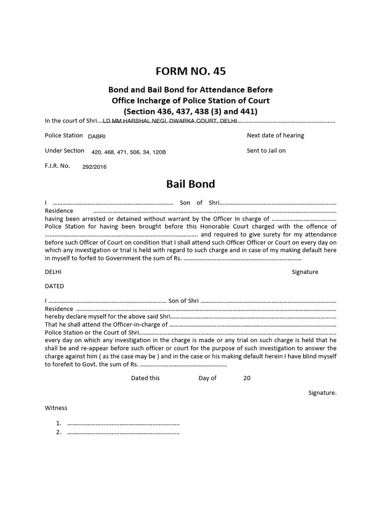Bail Bond and Affidavit Template | PDF | Bail | Legal Action