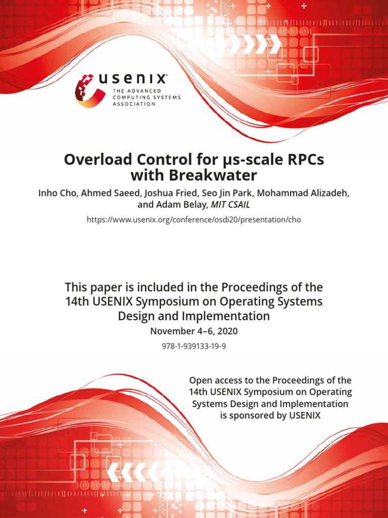 Breakwater: Overload Control for RPCs | PDF | Network Congestion ...
