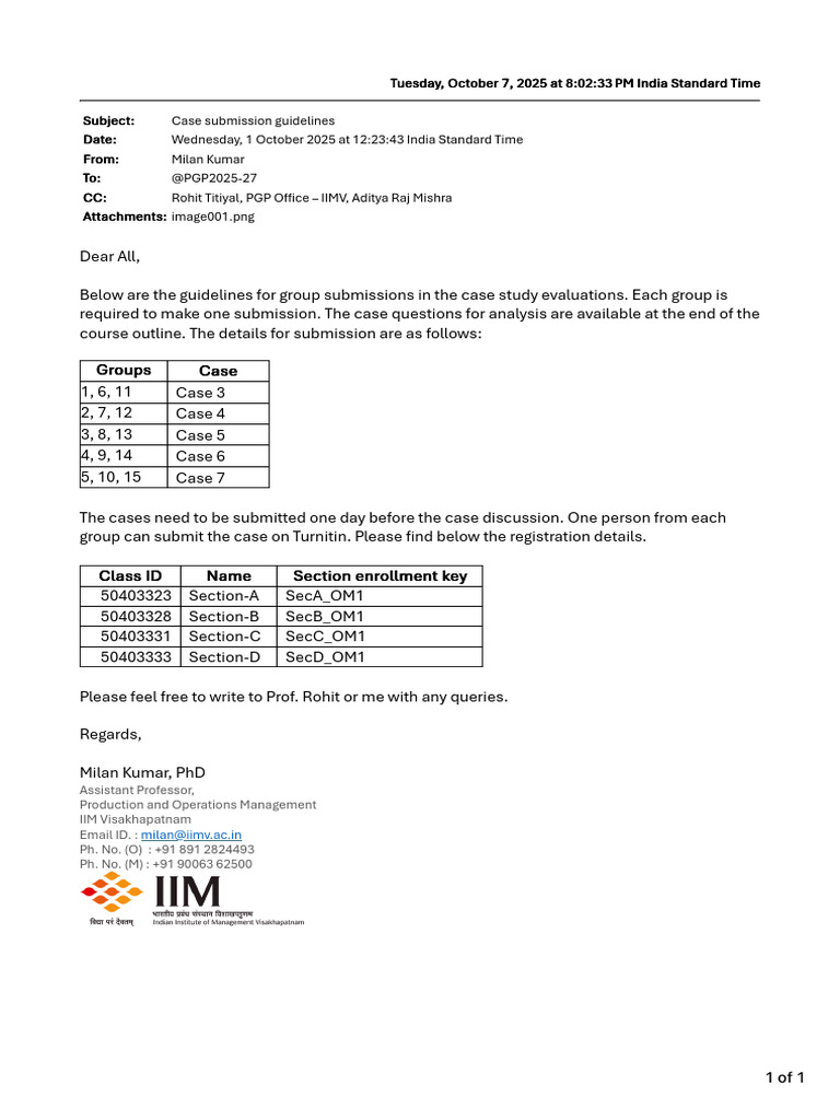 Case Submission Guidelines for IIMV | PDF