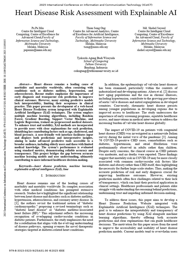 Heart Disease Prediction with XAI Tools | PDF | Artificial Intelligence ...
